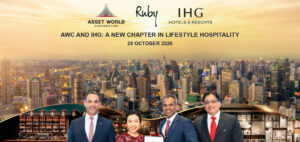 AWC ร่วมกับ IHG Hotels & Resorts ลงนามสัญญาบริหารโรงแรม Ruby in Bangkok เปิดตัวโรงแรม Ruby แห่งแรกในประเทศไทยและภูมิภาคเอเชียแปซิฟิก